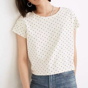 Cap-Sleeve Boxy Tee in Polka Dot